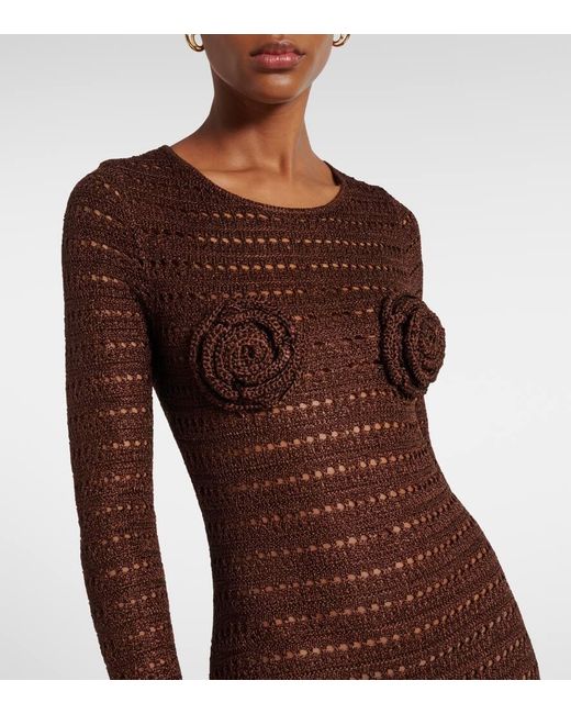SAME Brown Maxikleid Aus Haekelstrick
