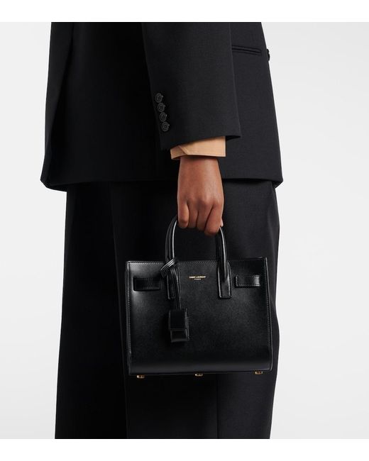 Tote Sac De Jour Baby De Piel Saint Laurent de color Black