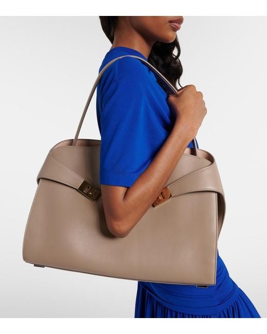 Ferragamo Brown Hug Soft Medium Leather Shoulder Bag