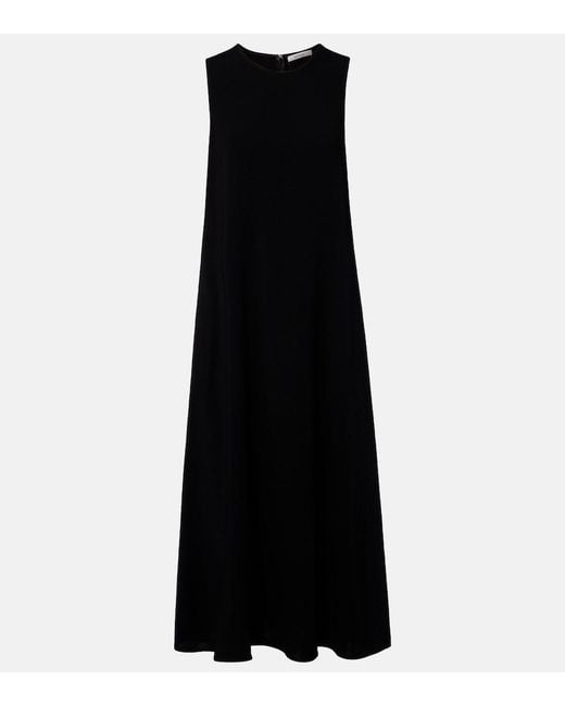 Asceno Black Jersey Midi Dress