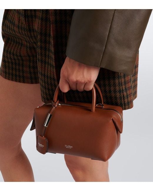 Max Mara Brown Small Leather Top-Handle Bag
