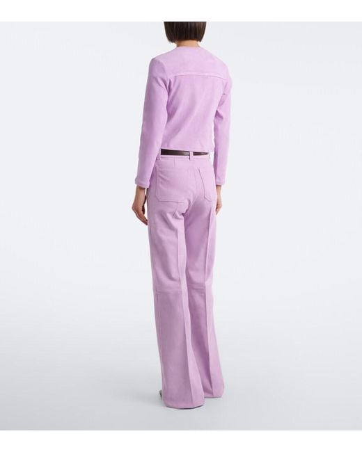 Stouls Purple Lizzy Suede Bootcut Pants