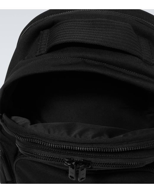 Y-3 Black Embroidered Backpack for men