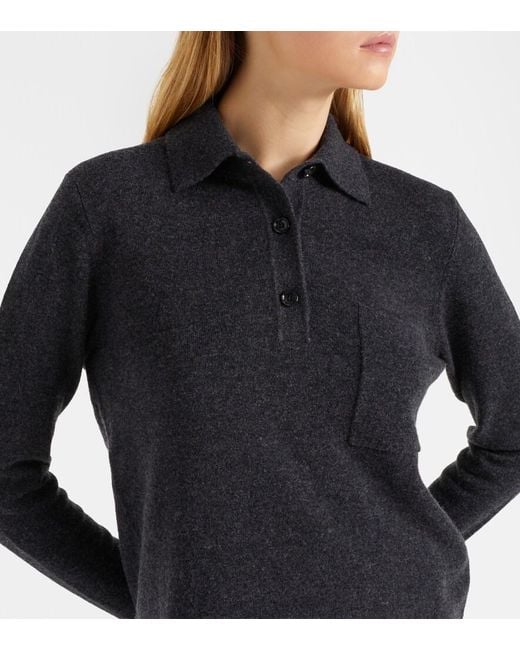 Jardin Des Orangers Black Wool And Cashmere Polo Sweater