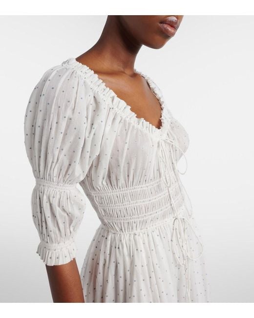 Doen White Midikleid Ischia Aus Baumwolle