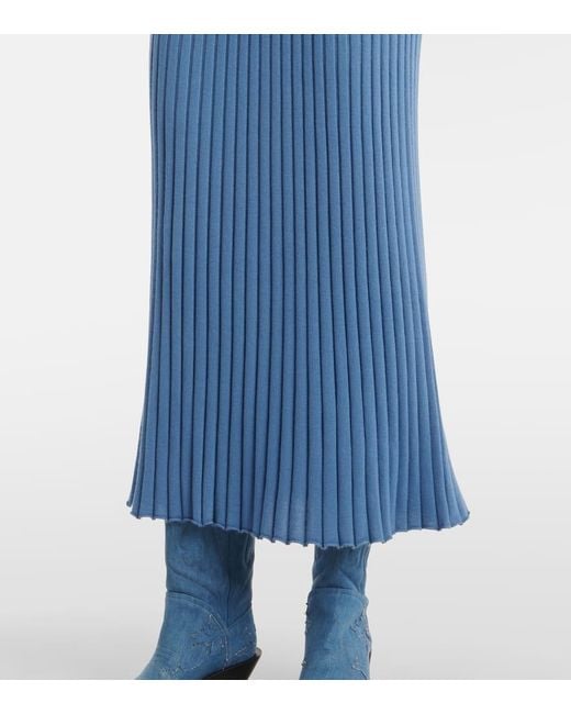 Gabriela Hearst Blue Amor Silk And Cashmere Maxi Dress