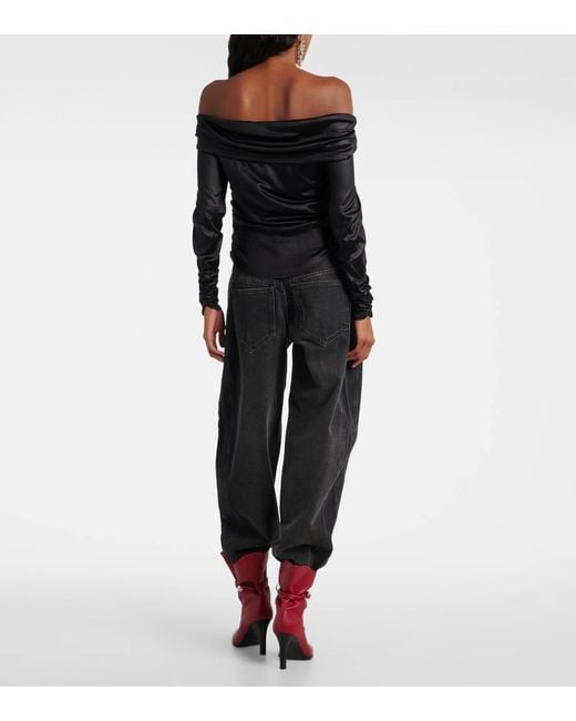 Top Enesa Pff-Shoulder di Isabel Marant in Black
