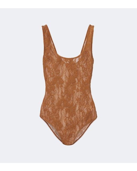 Zimmermann Brown Lace Bodysuit