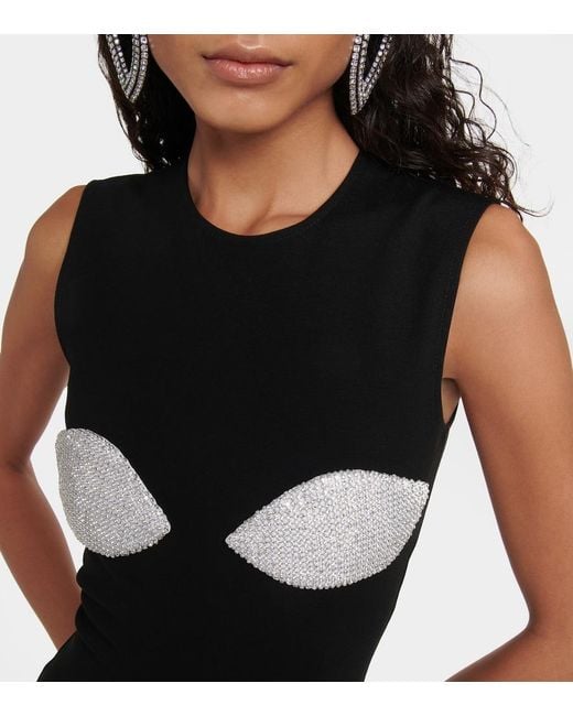 Christopher Kane Black Crystal-Embellished Bodycon Minidress