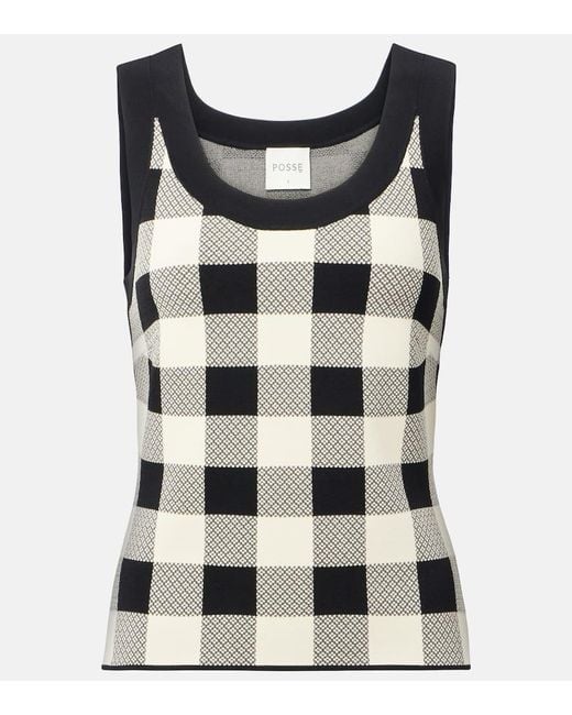 Posse Black Pippa Checked Tank Top