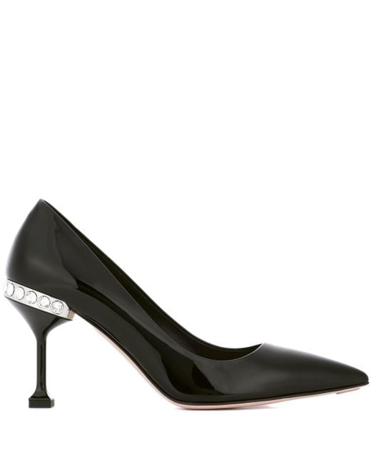 miu miu leather platform pumps