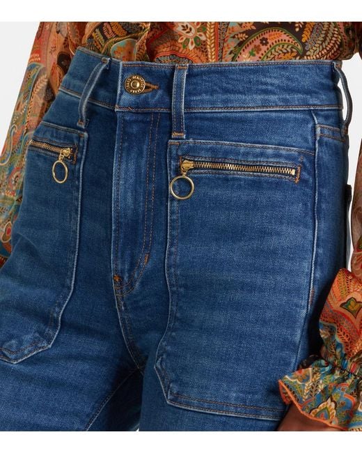 Veronica Beard Blue Beverly Flared Jeans