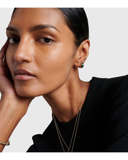 Sydney Evan White 14Kt Hoop Earrings With Gemstones