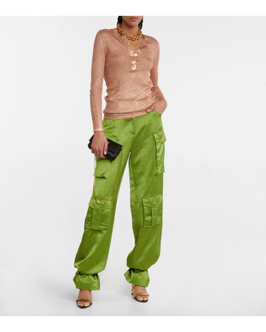 Pantaloni cargo in rasoTom Ford in Satin di colore Verde | Lyst
