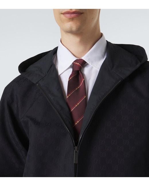 Gucci Purple Horsebit Silk Jacquard Tie for men