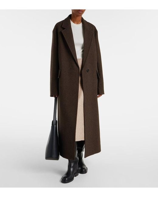 Jil Sander Brown Oversize-Mantel Aus Wolle