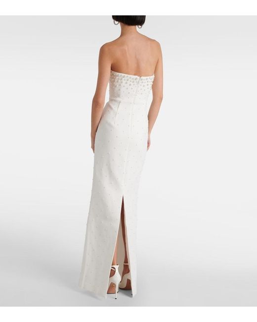 Rebecca Vallance White Bridal Theresa Faux Pearl-Embellished Gown