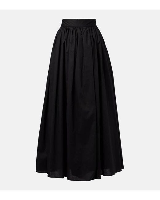 Adriana Degreas Black Cotton Maxi Skirt