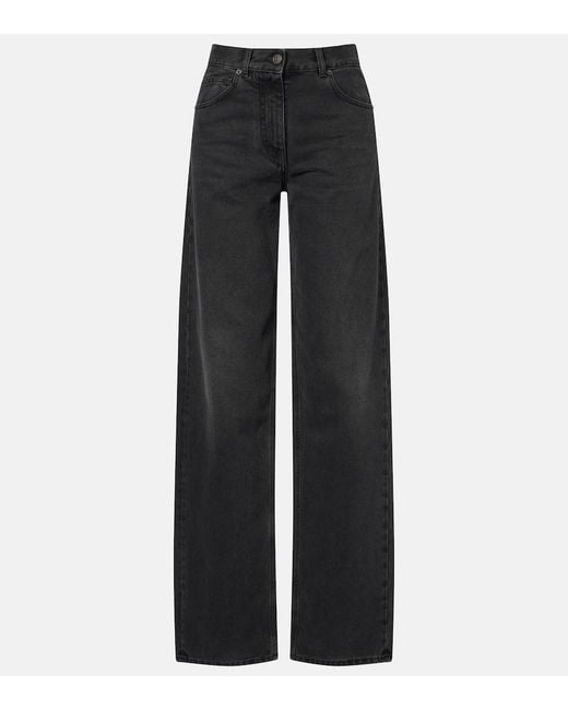 The Row Black Clair High-Rise Straight Jeans