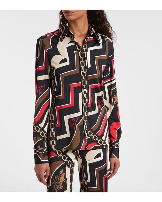 Emilio Pucci Red Istrice Satin Jersey Shirt
