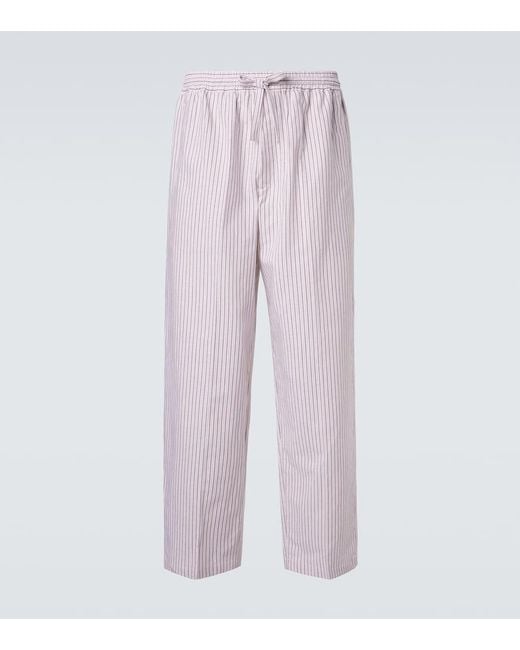 Umit Benan Purple Julian Cotton And Silk Straight Pants for men