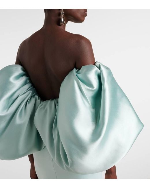 Solace London Green Floris Open-Back Gown