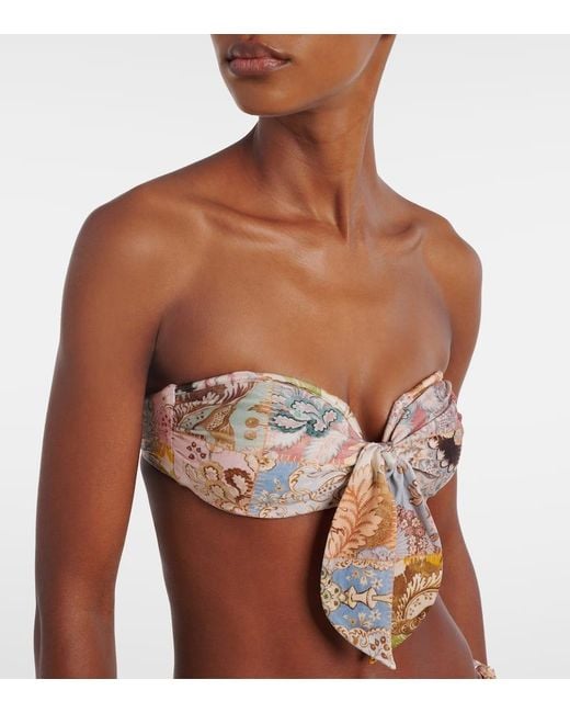 Zimmermann Natural Bedrucktes Bikini-Oberteil Daylight