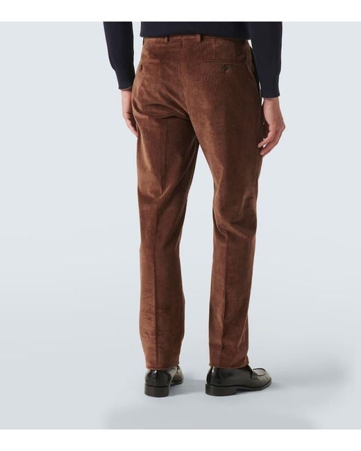 Pantalones Rectos De Pana De Algodon Slowear de hombre de color Brown