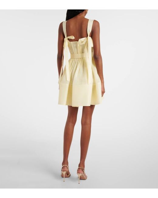 Zimmermann Yellow Minikleid Dawning Aus Leinen Und Seide