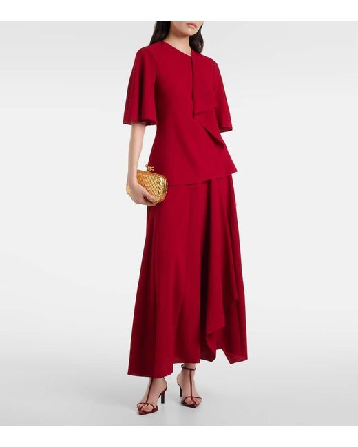 Roksanda Red Maxirock Asha Aus Crepe