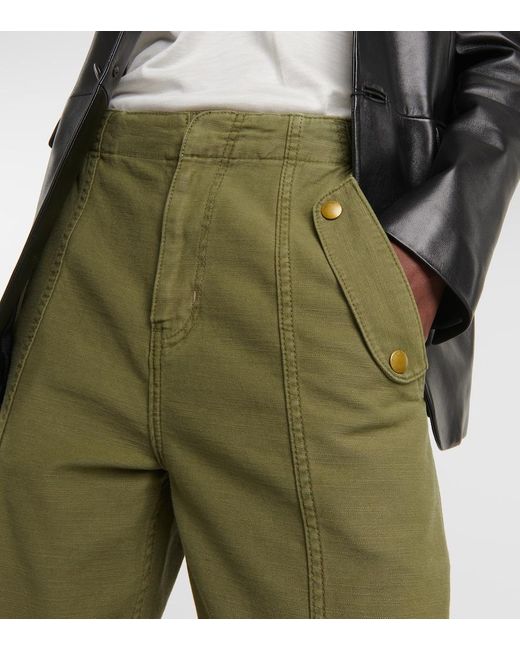 Pantalones barrel de algodon FRAME de color Green