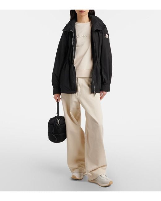 Moncler White Pacey2 Suede-Trimmed Sneakers