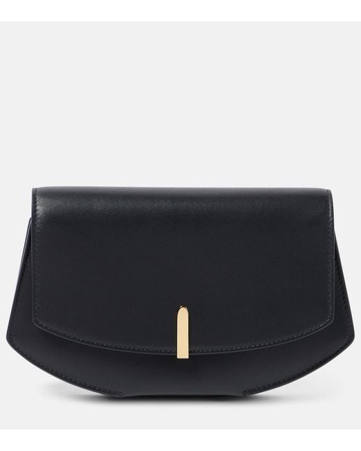 SAVETTE Black Clutch Florence Aus Leder