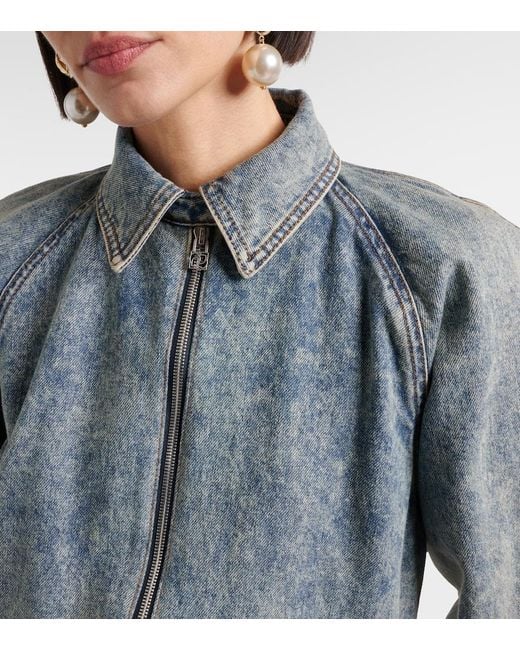 Magda Butrym Blue Denim Blouson Jacket
