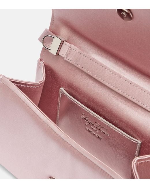 Sac Vanity Pilgrim Micro En Satin Roger Vivier en coloris Pink