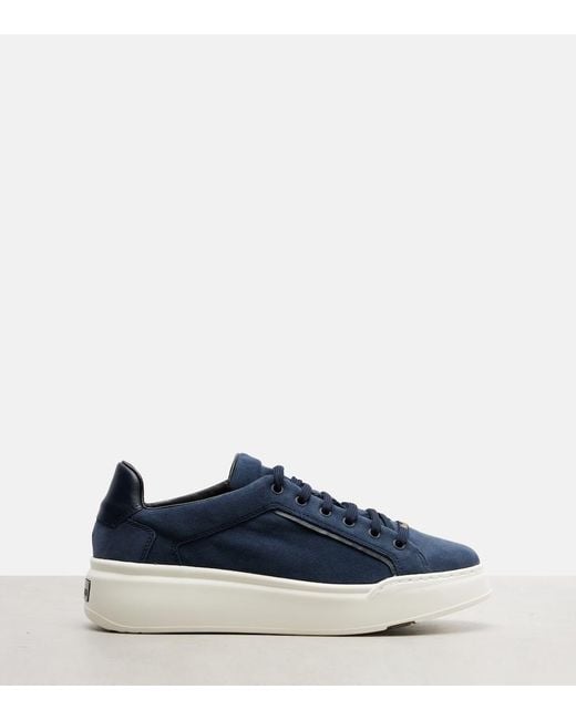 Max Mara Blue Suede Platform Sneakers