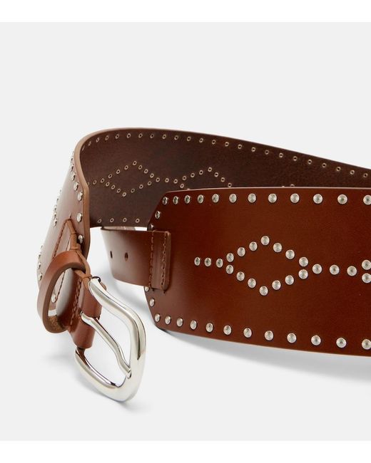 Isabel Marant Brown Lucie Studded Leather Belt
