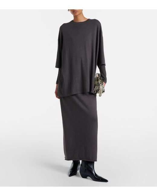 Lisa Yang Gray Agnette Cotton And Cashmere Sweater