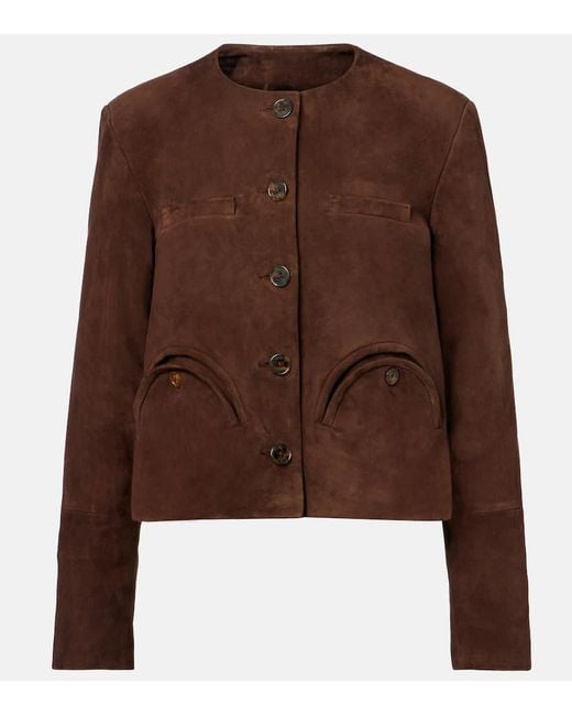 Blazé Milano Brown Jacke Gliss Bolero Aus Veloursleder