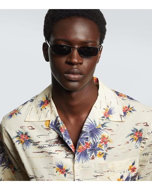 Prada Blue Rectangular Sunglasses for men