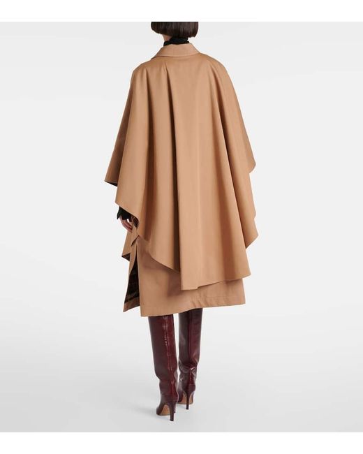 Chloé Brown Cape Aus Baumwoll-Gabardine