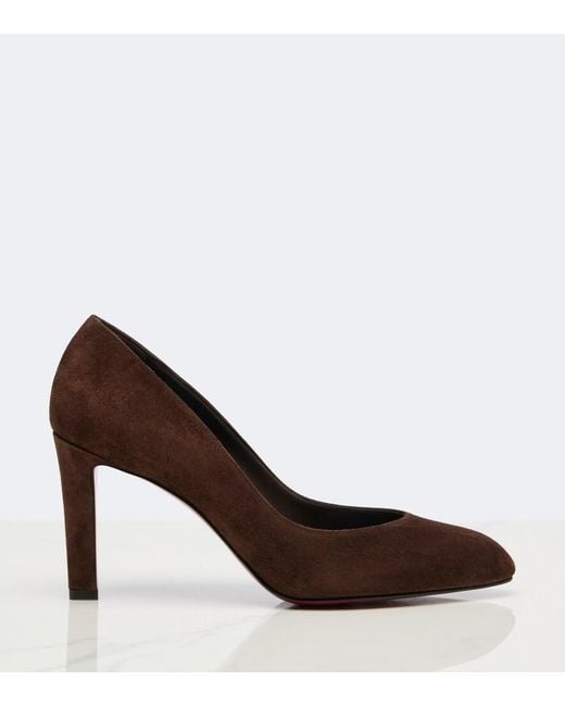 Christian Louboutin Brown Fannylove Suede Pumps