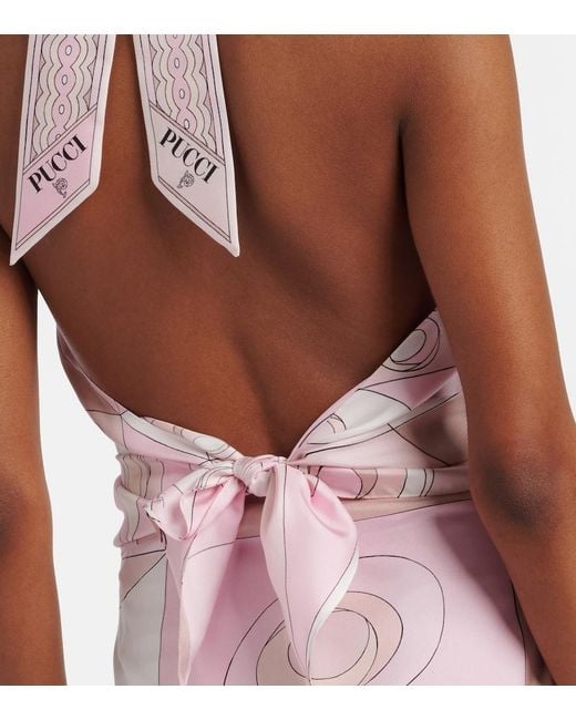 Emilio Pucci Pink Occhi Silk Twill Top