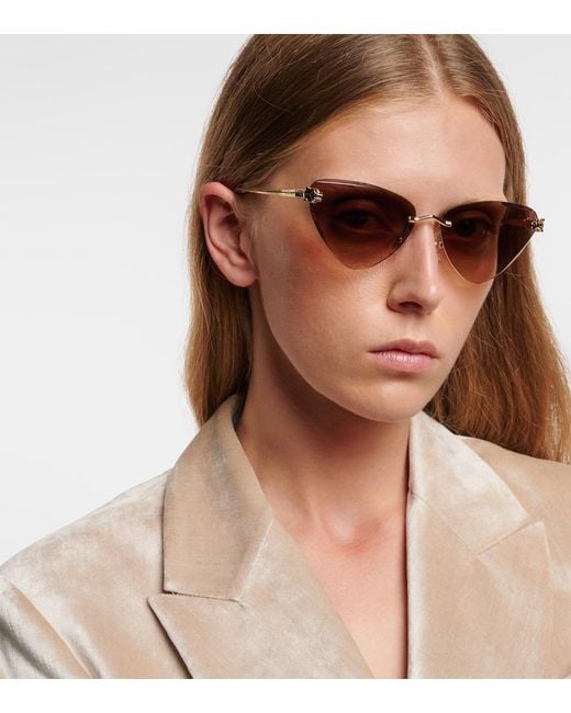 Cartier Brown Panthere De Cartier Cat-Eye Sunglasses