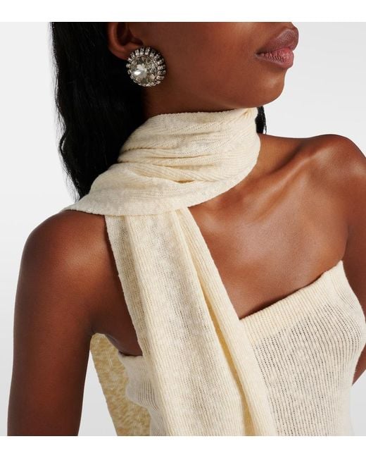 Magda Butrym White Scarf-Detail Linen And Cotton Maxi Dress