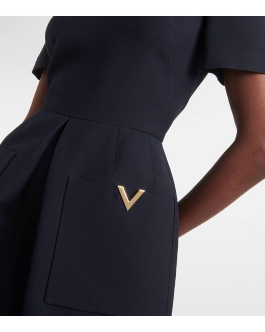 Valentino Blue Vgold Crepe Couture Minidress