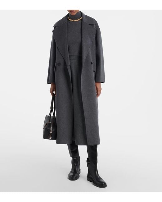 Max Mara Black Mantel Aus Schurwolle