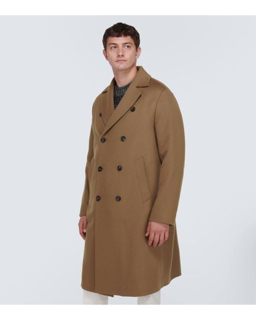 Loro Piana Natural Winton Double-breasted Cashmere Coat for men