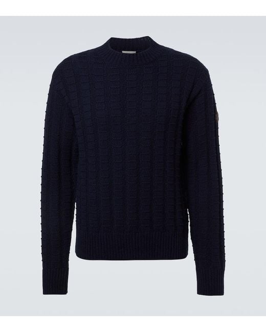 Moncler Blue Wool And Cashmere Sweater for men