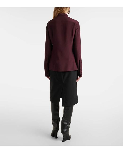 Stella McCartney Purple Tie-Neck Silk Blouse